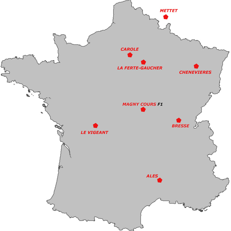 Carte des circuits de la de Radigues Rider School (2017)